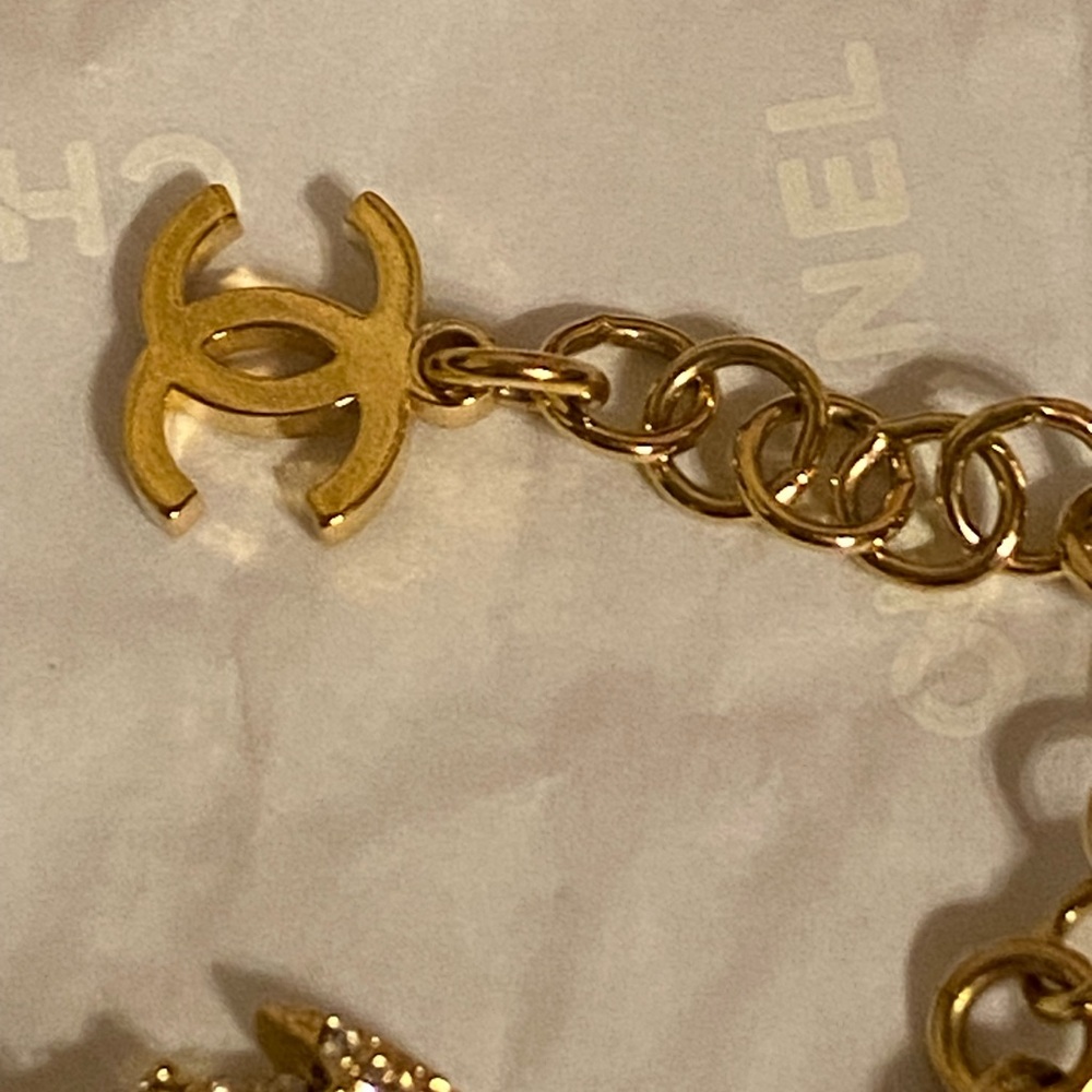 New authentic Chanel Gold and Blue Charm Bracelet - Picture 4 of 15